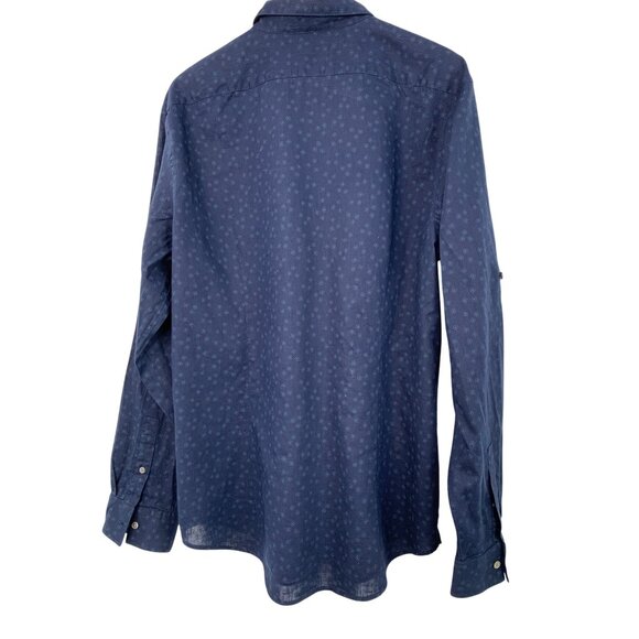 XXL John Varvatos Mens Blue Long-Sleeve Button-Up Shirt Linen Cotton EUC $248 - Picture 8 of 11